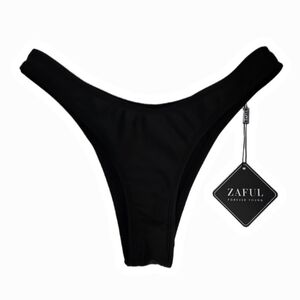 ZAFUL Black Cheeky Bikini Bottoms, Size S ~ NWT